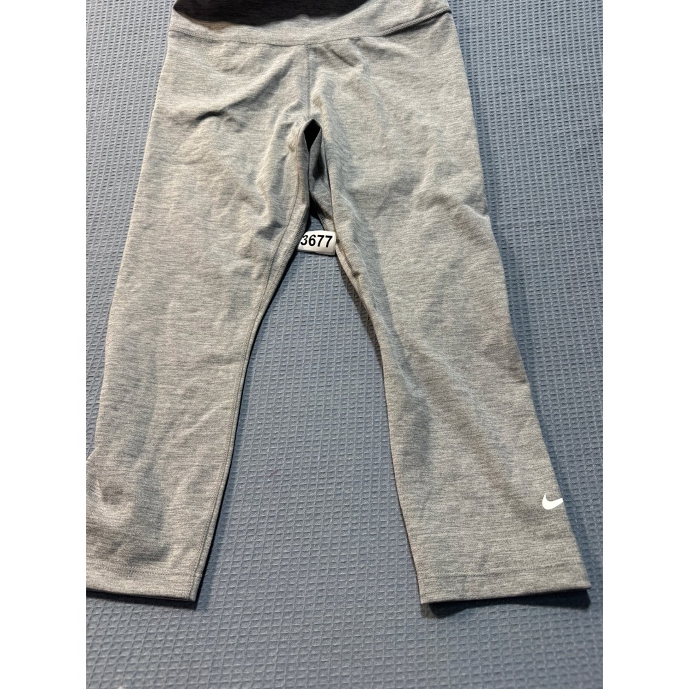 Nike cropped heather athletic leggings women's S Grey